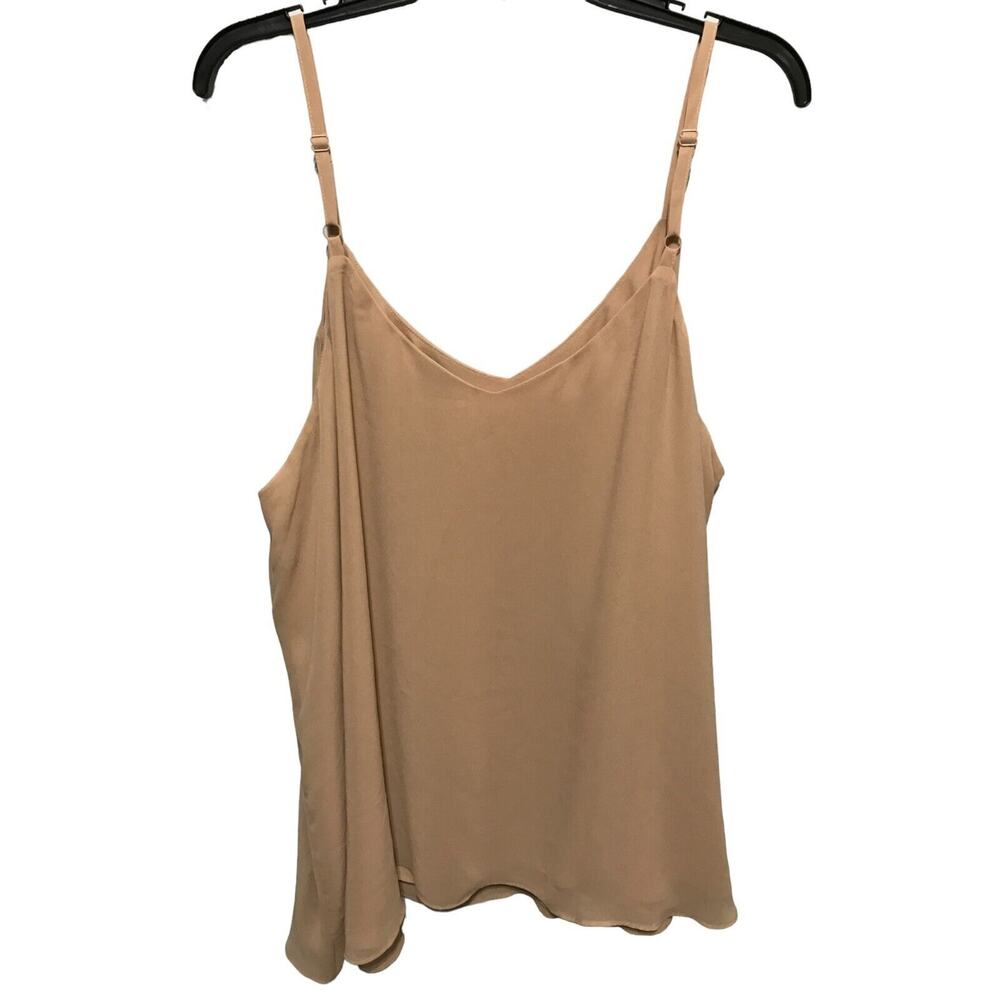 Torrid Women's Sophie Chiffon Cami Tank Top Plus Size 5X Taupe Beige V-Neck New